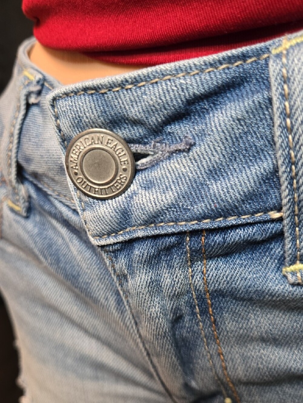 American Eagle Outfitters Denim Cutoff Shorts - Light Blue & Dark Blue - Picture 7 of 15
